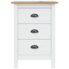 vidaXL Nattbordskap med skuff Hill Hvit og honningbrun 46 x 35 x 65 cm
