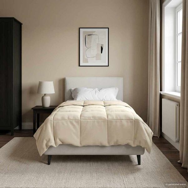 vidaXL Vinter Dynen Quilted Krem 135 x 200 cm Mikrofiber