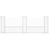 vidaXL Gabionkurv u-formet med 3 stolper jern 260x20x100 cm