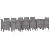 vidaXL Hage Spisegruppe 13 pcs Lysegr&aring; Poly rattan