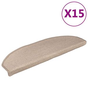 vidaXL Trappematter 15 stk. 56 x 17 x 3 cm Non-Slip Gr&aring;brun