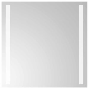 vidaXL LED Badevindu med speil Gjennomsiktig 40 x 40 cm herdet glass