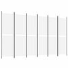 vidaXL Romdeler med 6 paneler hvit 300x180 cm stoff