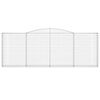 vidaXL Gabionkurver buede 8 stk 400x30x140/160 cm galvanisert jern