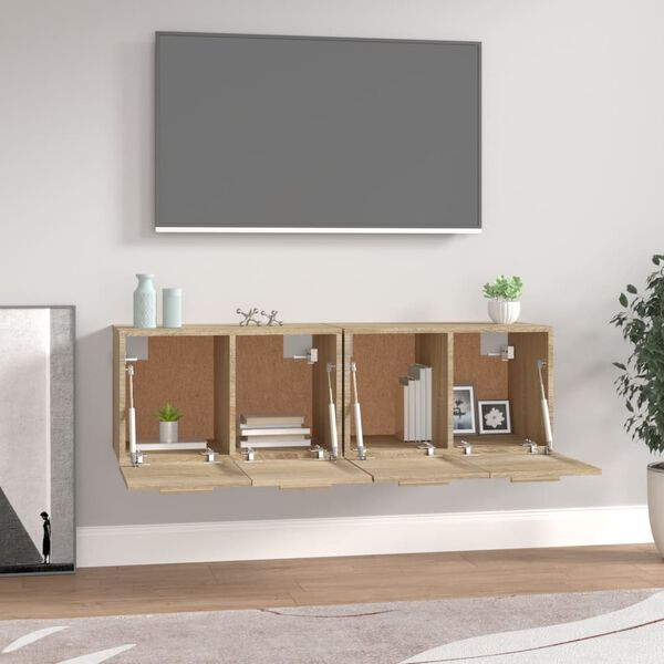 vidaXL Veggskap 2 stk sonoma eik 60x36,5x35 cm konstruert tre