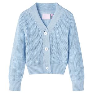 Cardigan for barn strikket blå 116