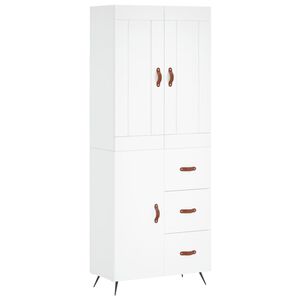 vidaXL Highboard hvit 69,5x34x180 cm konstruert tre
