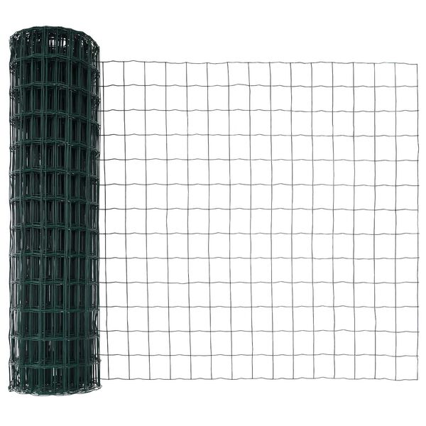 vidaXL Euro gjerde grønn 1.4 x 10 m PVC-belagt jern