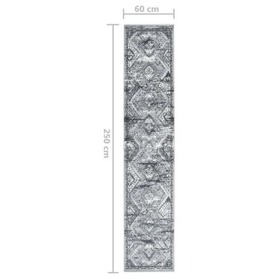 vidaXL Gulvteppe BCF orientalsk grå 60x250 cm