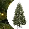 vidaXL Kunstig juletre 210 cm 300 LED-lys Varmhvit PVC og st&aring;l Gr&oslash;nn