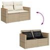 vidaXL Hagesofaer med puter 8 deler beige polyrotting akasie