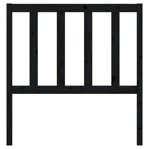 vidaXL Sengegavl svart 106x4x100 cm heltre furu