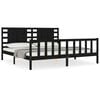 vidaXL Sengeramme med hodegavl svart 200x200 cm heltre