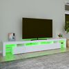 vidaXL TV-benk med LED-lys hvit 260x36,5x40 cm