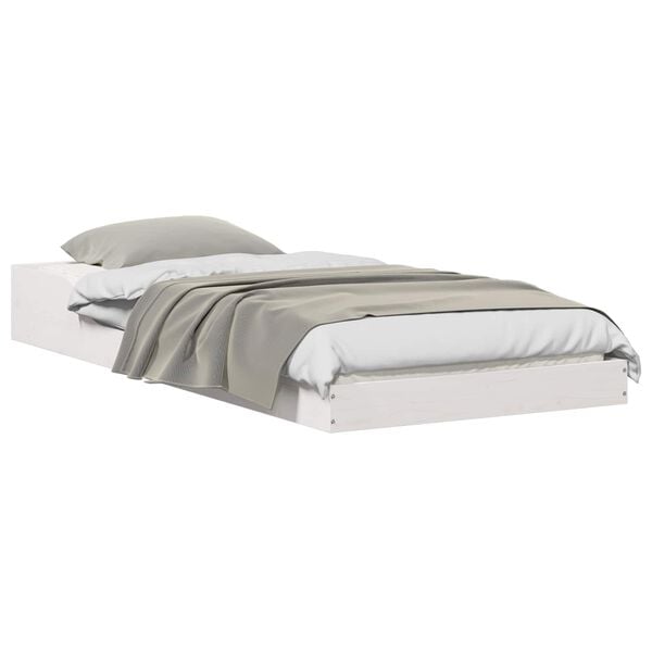 vidaXL Sengestamme Hvit 90 x 210 cm Massiv furu