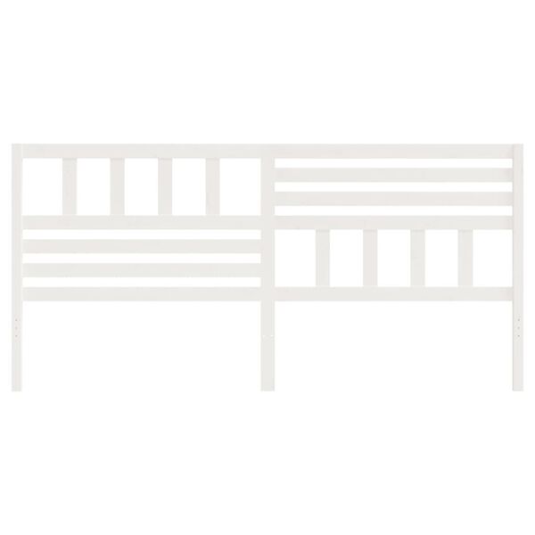 vidaXL Sengegavl hvit 186x4x100 cm heltre furu