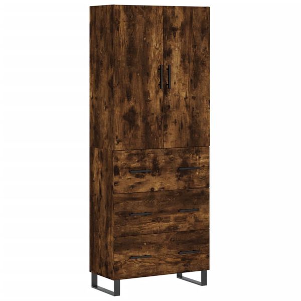 vidaXL Highboard r&oslash;kt eik 69,5x34x180 cm konstruert tre