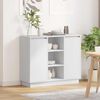 vidaXL LED sideboard Hvit 90 x 32 x 75 cm Konstruert tre