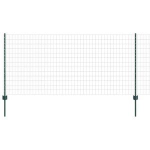 vidaXL Euro gjerdet med stolpe 25 x 1 m PVC-belagt st&aring;l Gr&oslash;nn Mesh