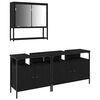 vidaXL Baderomsinnredningssett 3 stk. Svart 80 x 30 x 60 cm