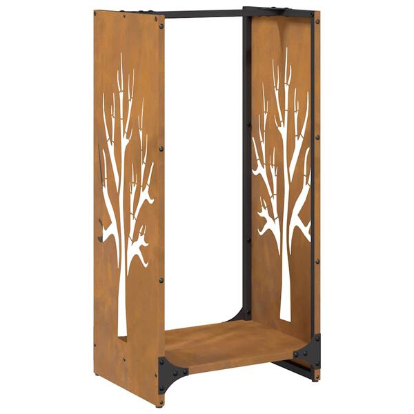 vidaXL Vedstativ 40x30x80 cm oksidert stål