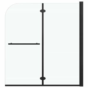 vidaXL Leddet dusjd&oslash;r med 2 paneler ESG 120x140 cm svart
