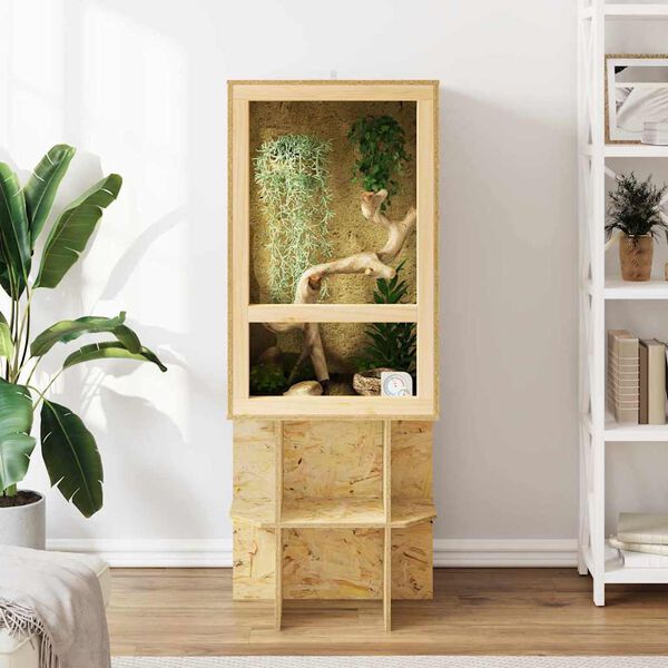 vidaXL Terrarium Brun 50 x 50 x 80 cm OSB