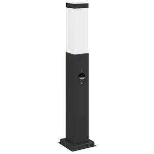 vidaXL Pullertlampe med sensor 50 cm svart IP44