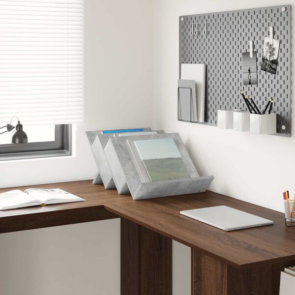 vidaXL Magasinreol Betonggr&aring; 53 x 40 x 28.5 cm Konstruert tre