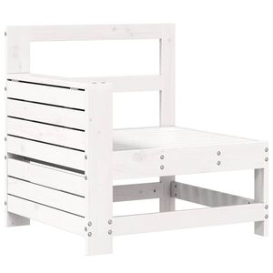 vidaXL Hagesofa med armlene og sidebord hvit heltre furu