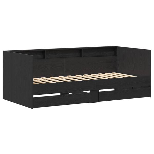 vidaXL Dagseng med skuff med lagring Grå 90 x 200 cm Konstruert tre