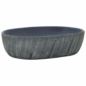 vidaXL Benkeservant svart og gr&aring; oval 47x33x13 cm keramikk