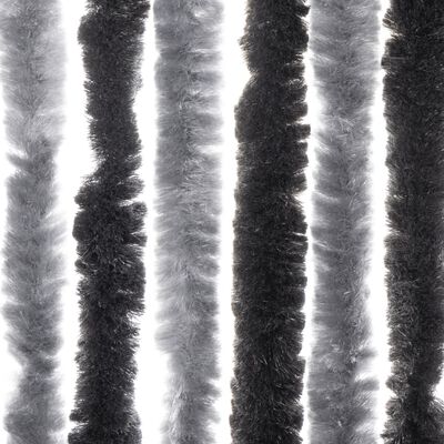 vidaXL Fluegardin grå og svart 100x220 cm chenille