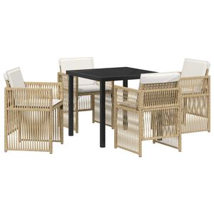vidaXL Hage Spisegruppe 5 pcs Beige Poly rattan