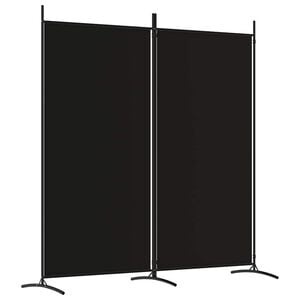 vidaXL Romdeler med 2 paneler svart 175x180 cm stoff