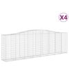 vidaXL Gabionkurver buede 4 stk 400x50x120/140 cm galvanisert jern