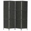 vidaXL Romdeler med 4 paneler 154x160 cm vannhyacinth svart