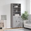 vidaXL Highboard gr&aring; sonoma 69,5x34x180 cm konstruert tre