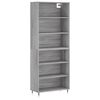vidaXL Highboard gr&aring; sonoma 69,5x32,5x180 cm konstruert tre