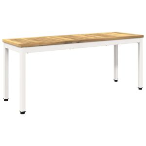 vidaXL Hagebenk 108,5 x 35 x 45 cm Solid akasietre Hvit Rektangul&aelig;r
