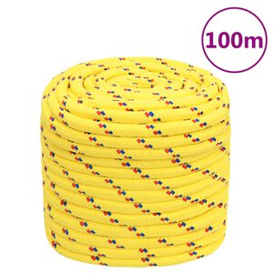 vidaXL B&aring;ttau gul 18 mm 100 m polypropylen