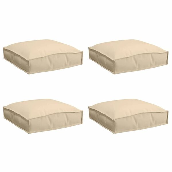 vidaXL Pallepute for sete 4 pcs Beige 40 x 40 x 8 cm Oxford-stoff