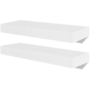 vidaXL Flytende vegghyller 3 stk MDF bok/DVD-oppbevaring hvit