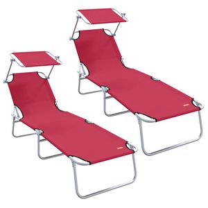 vidaXL Solstol 2 stk. Polyester R&oslash;d