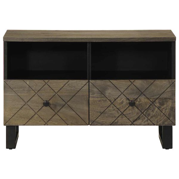 vidaXL TV-benk svart 70x33x46 cm heltre mango