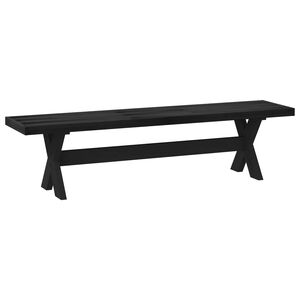 vidaXL Spisebenk NOAIN 180 x 41 x 45 cm Massiv furu Svart