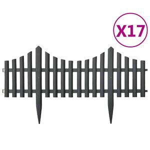 vidaXL Plenkanter 17 stk antrasitt 10 m PP
