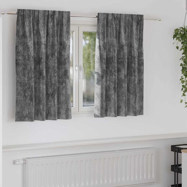 vidaXL Fløyel Gardiner med gardiner 2 pcs Grå 140 x 140 cm Fløyel