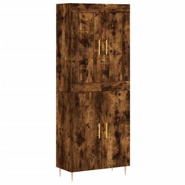 vidaXL Highboard r&oslash;kt eik 69,5x34x180 cm konstruert tre