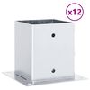 vidaXL Stolpebunner firkantet 12 stk sølv 121x121 mm galvanisert stål